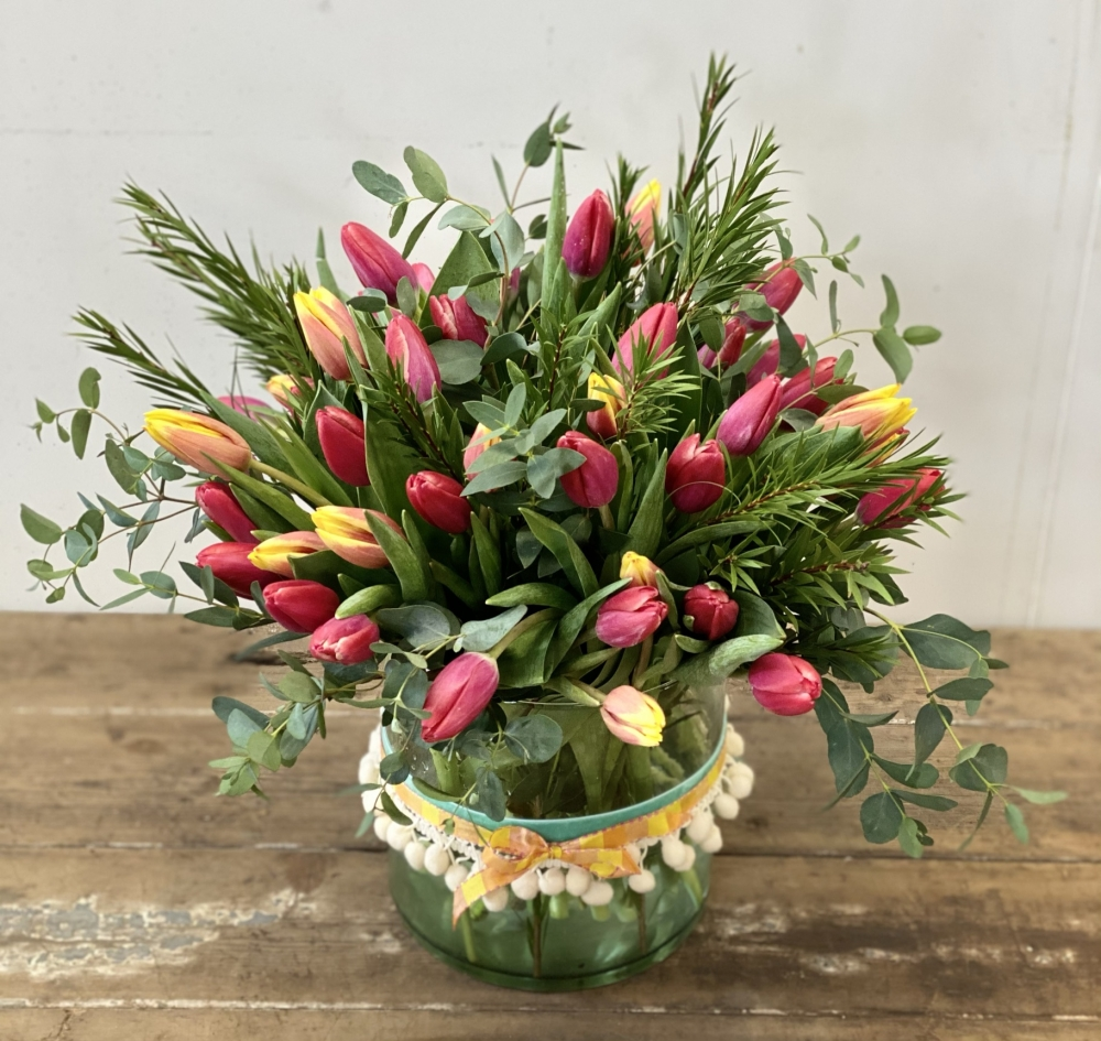 Vibrant Tulips Vase