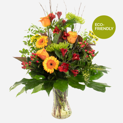Over the Horizon - The perfect no fuss gift of beautiful rich blooms arranged in a glass vase.