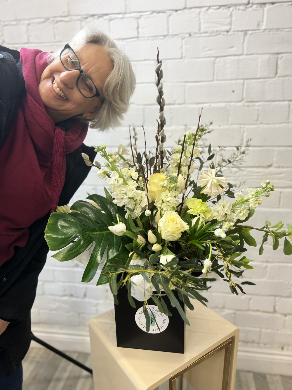 Bouquet in a box with Vase